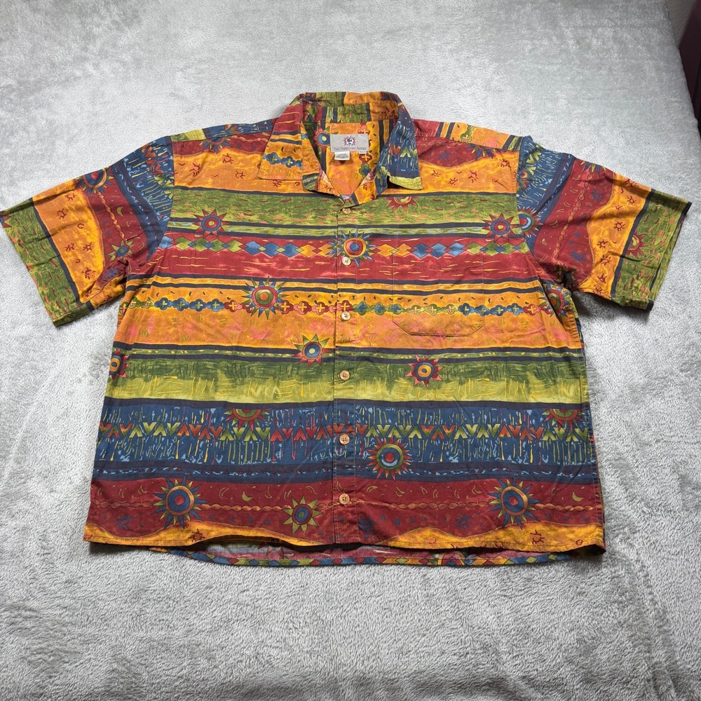 Territory Ahead Button Down Shirt Mens 2XLT Multicolor Aztec Tribal Southwestern